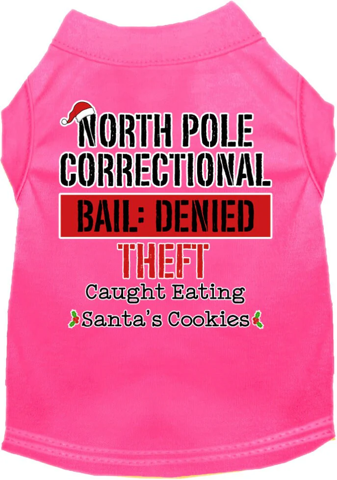 Christmas Pet Dog & Cat Shirt Screen Printed, "North Pole Correctional" - Image 9