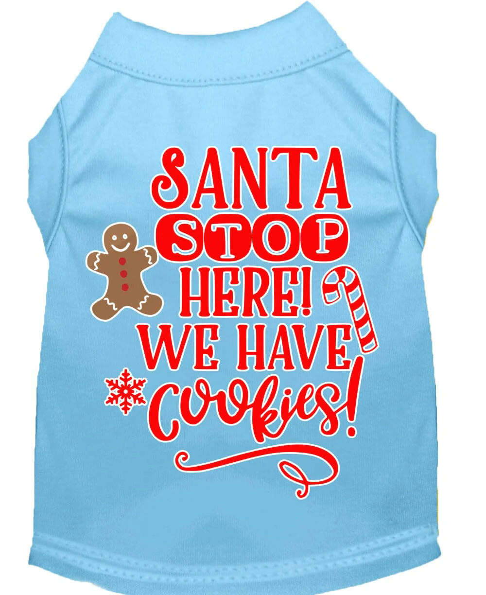 Christmas Pet Dog & Cat Shirt Screen Printed, "Santa, We Have Cookies" - Image 3
