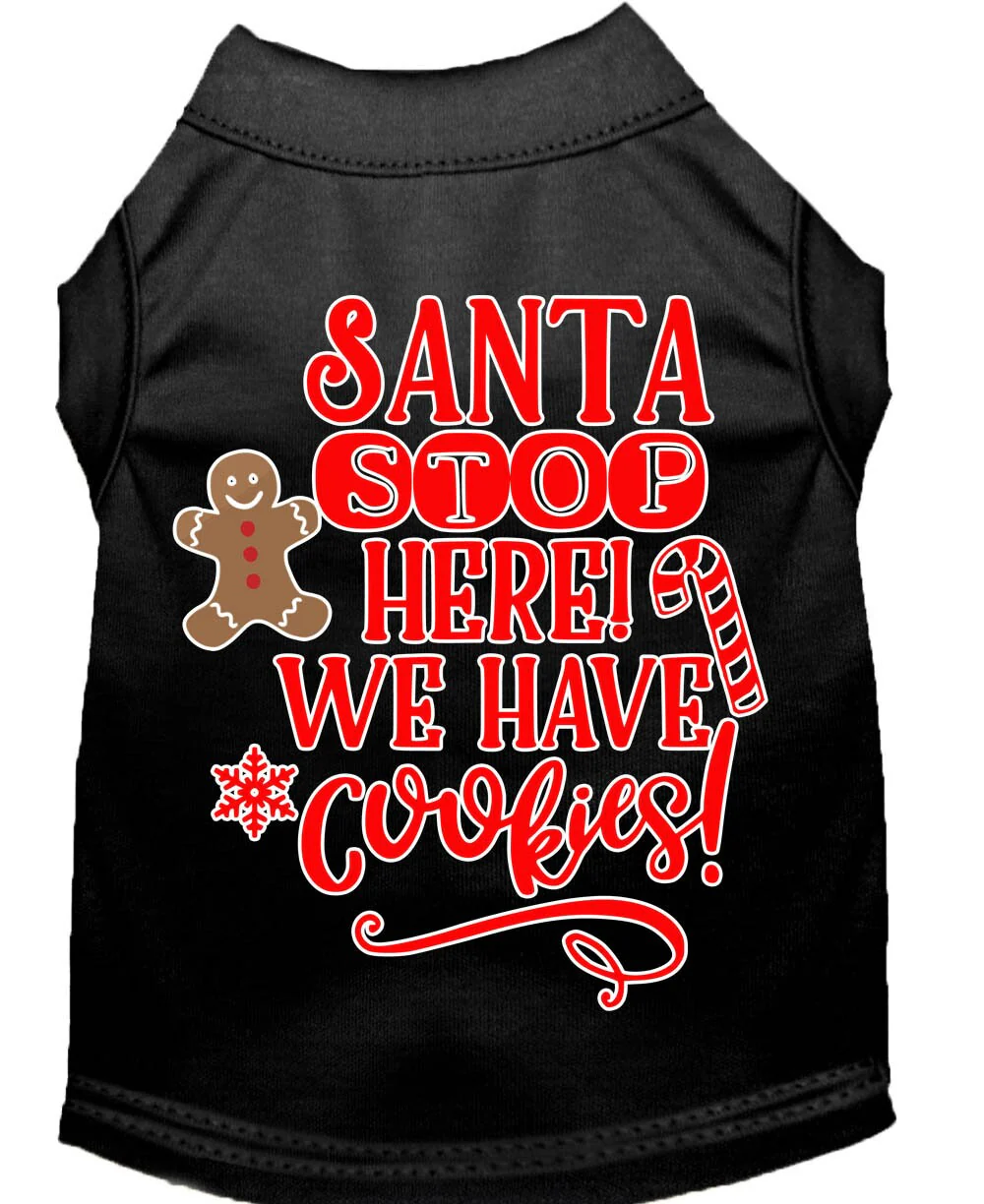 Christmas Pet Dog & Cat Shirt Screen Printed, "Santa, We Have Cookies" - Image 4