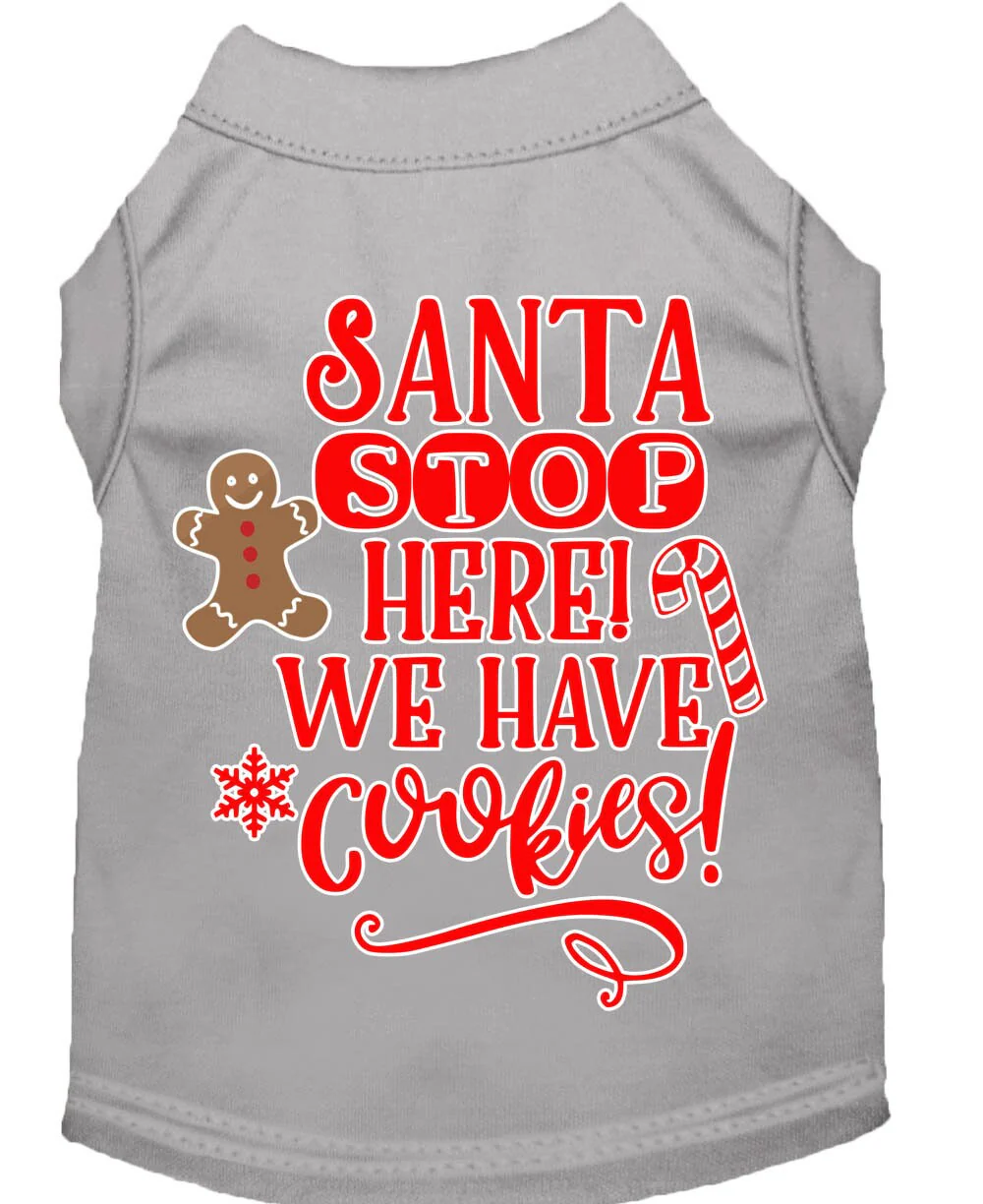 Christmas Pet Dog & Cat Shirt Screen Printed, "Santa, We Have Cookies" - Image 5