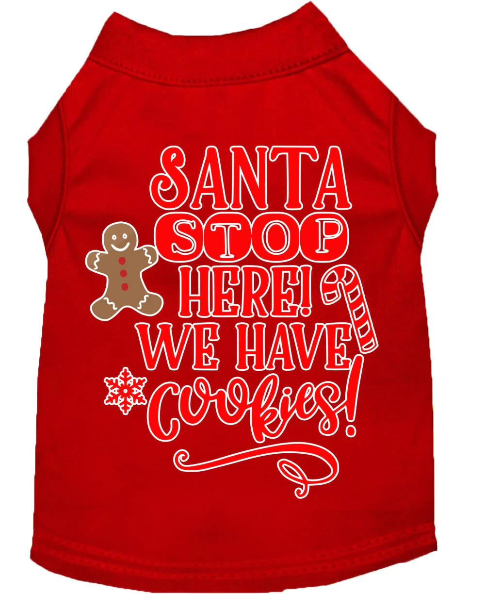 Christmas Pet Dog & Cat Shirt Screen Printed, "Santa, We Have Cookies" - Image 6