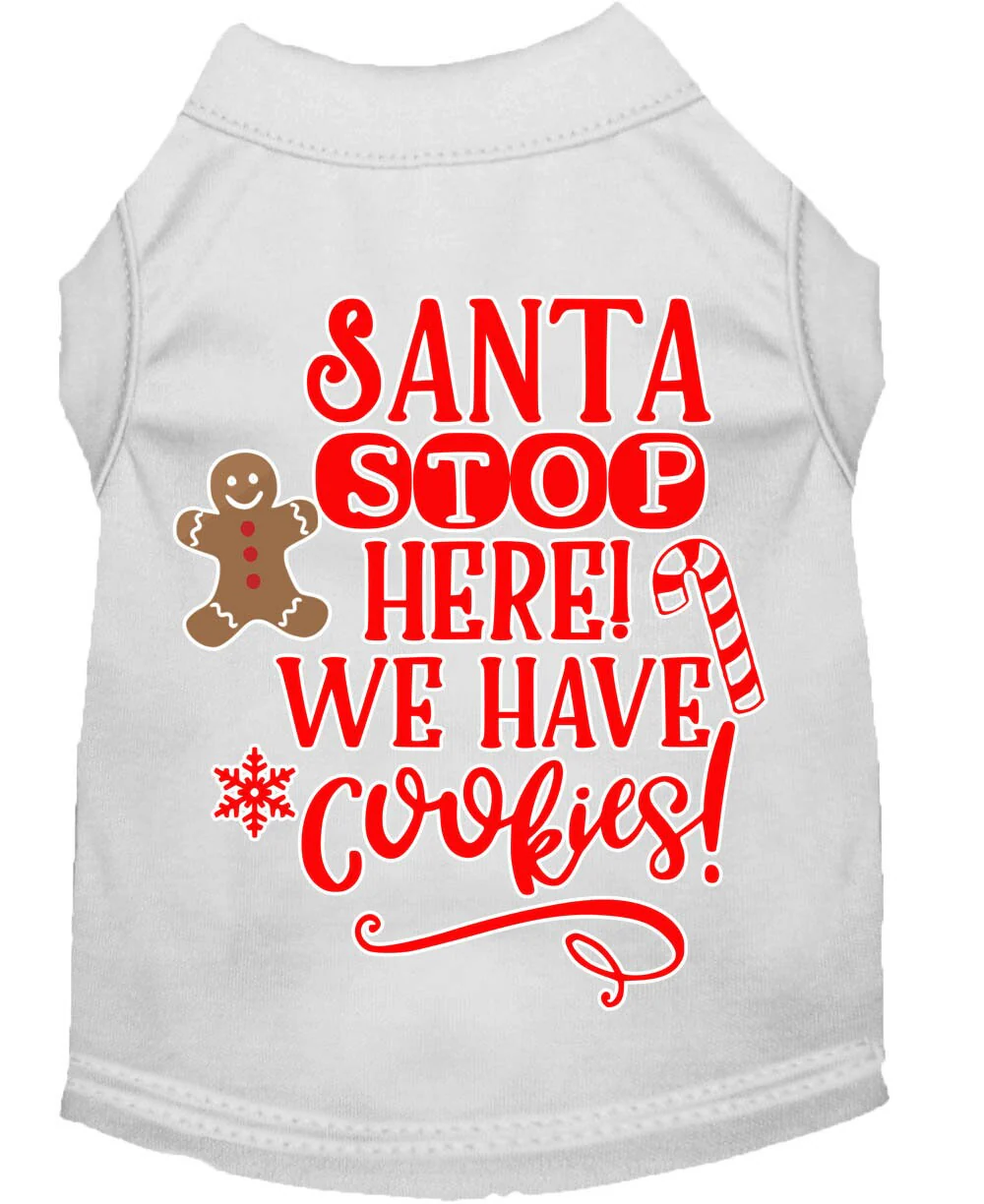 Christmas Pet Dog & Cat Shirt Screen Printed, "Santa, We Have Cookies" - Image 7