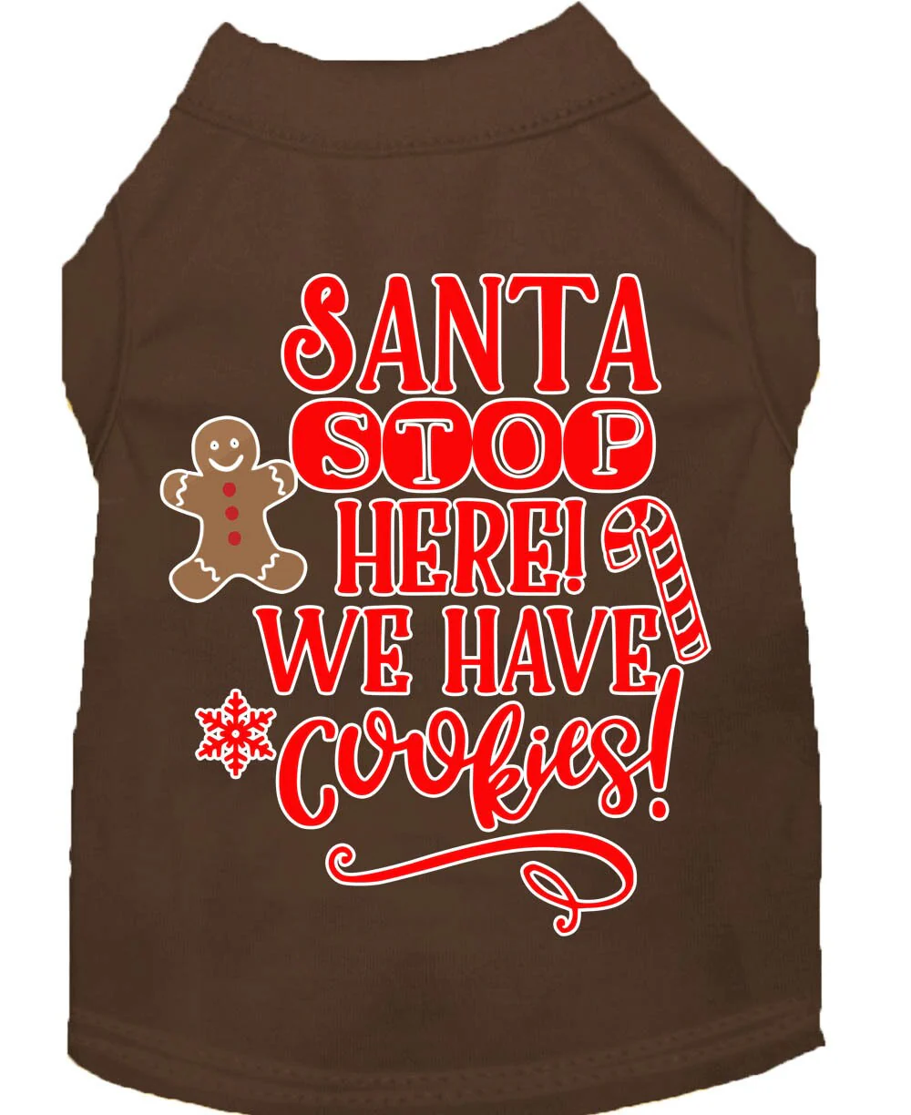 Christmas Pet Dog & Cat Shirt Screen Printed, "Santa, We Have Cookies" - Image 8