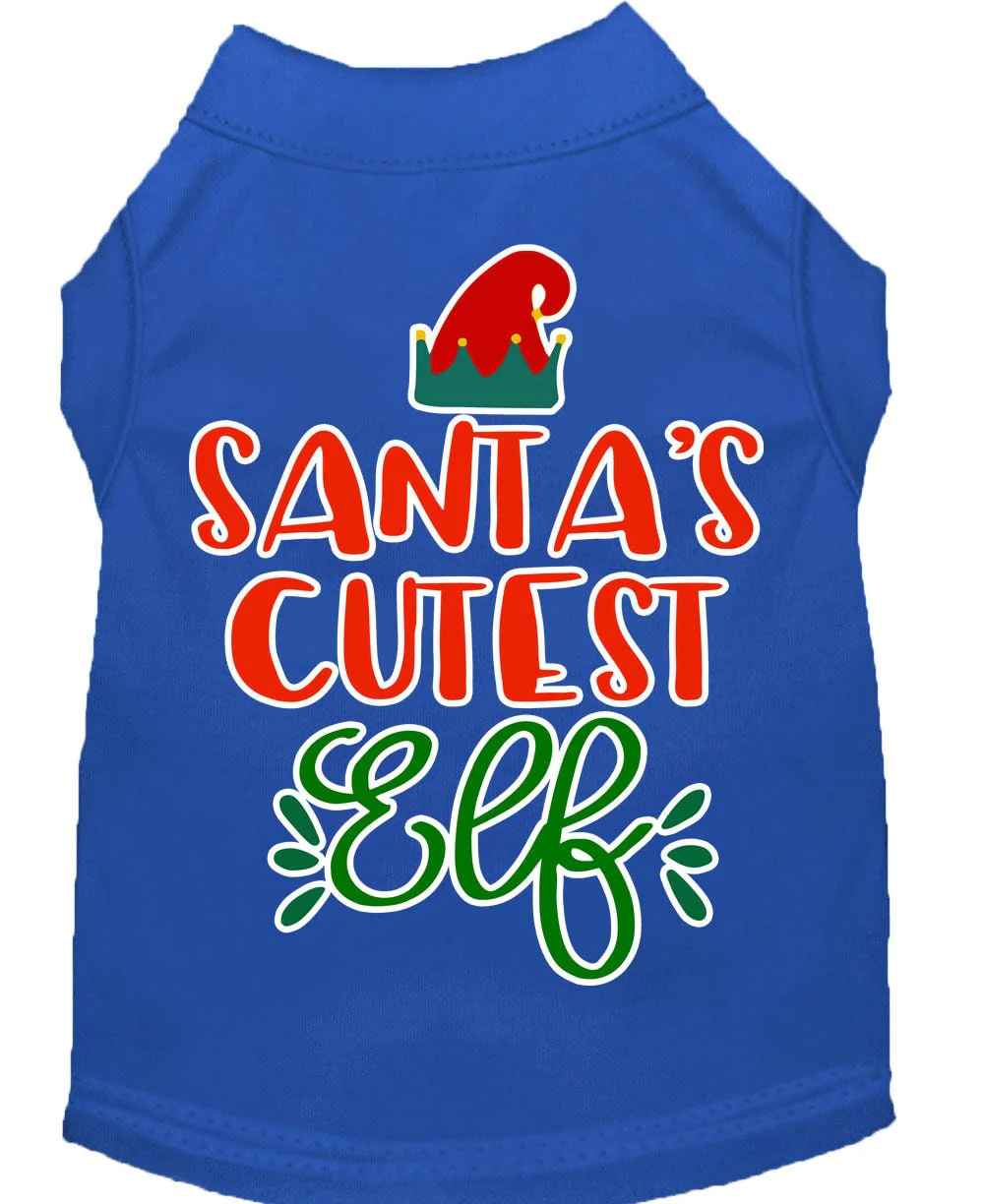 Christmas Pet Dog & Cat Shirt Screen Printed, "Santa's Cutest Elf" - Image 10