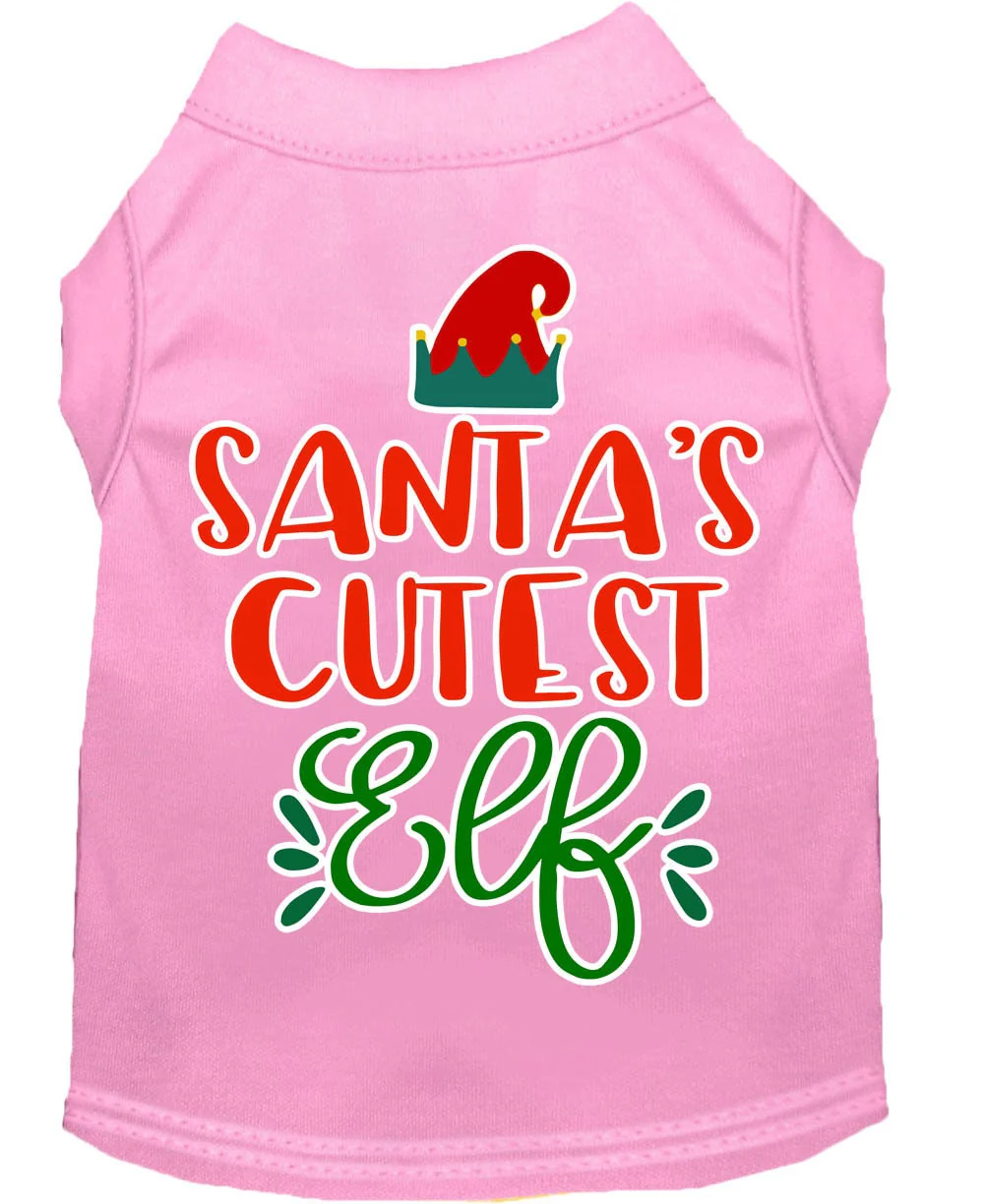 Christmas Pet Dog & Cat Shirt Screen Printed, "Santa's Cutest Elf" - Image 5