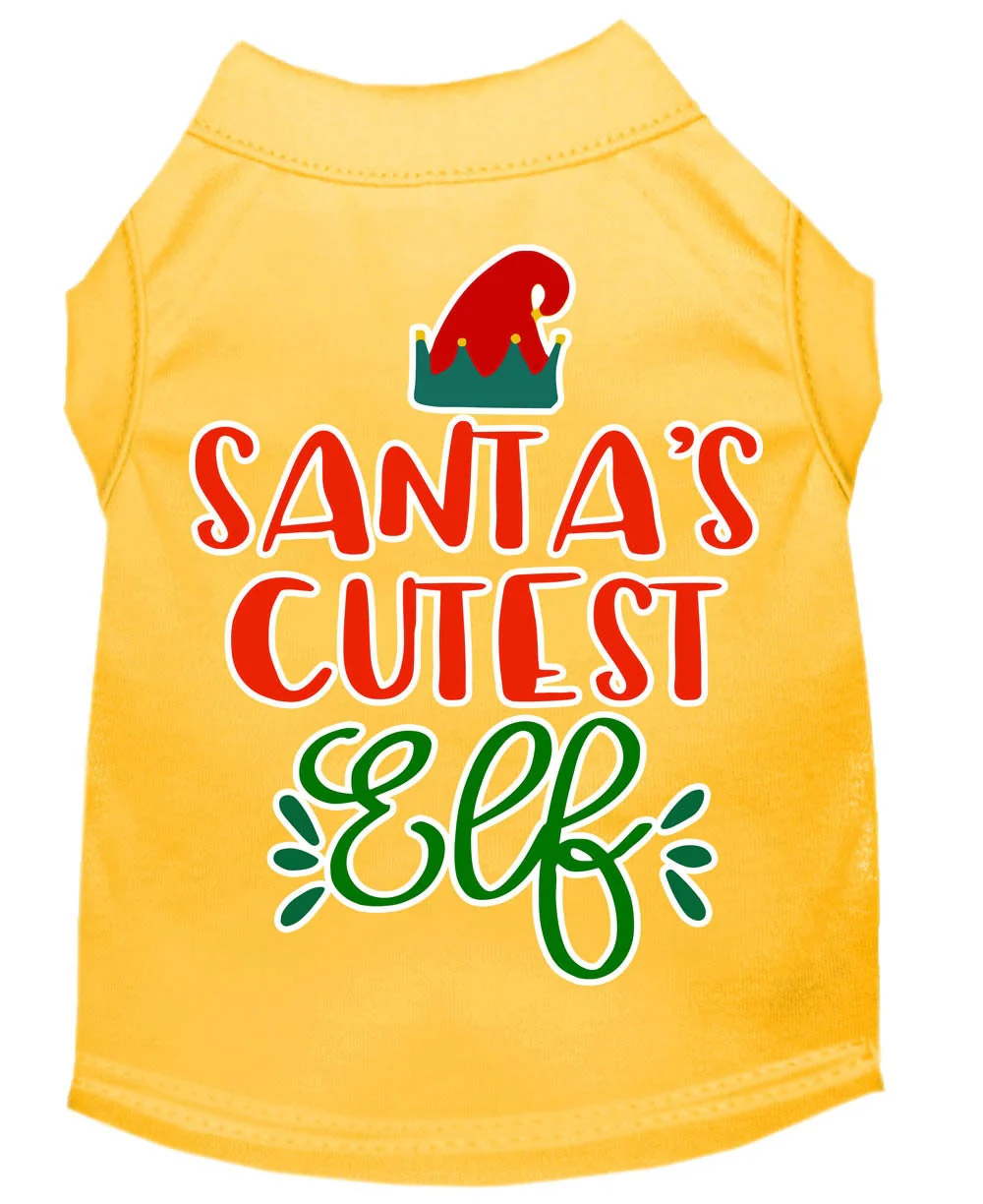 Christmas Pet Dog & Cat Shirt Screen Printed, "Santa's Cutest Elf" - Image 8