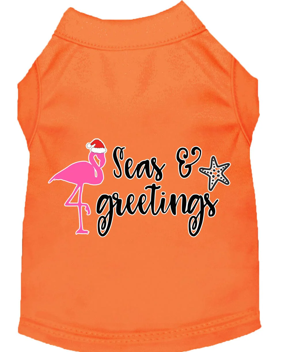 Christmas Pet Dog & Cat Shirt Screen Printed, "Seas and Greetings" - Image 10
