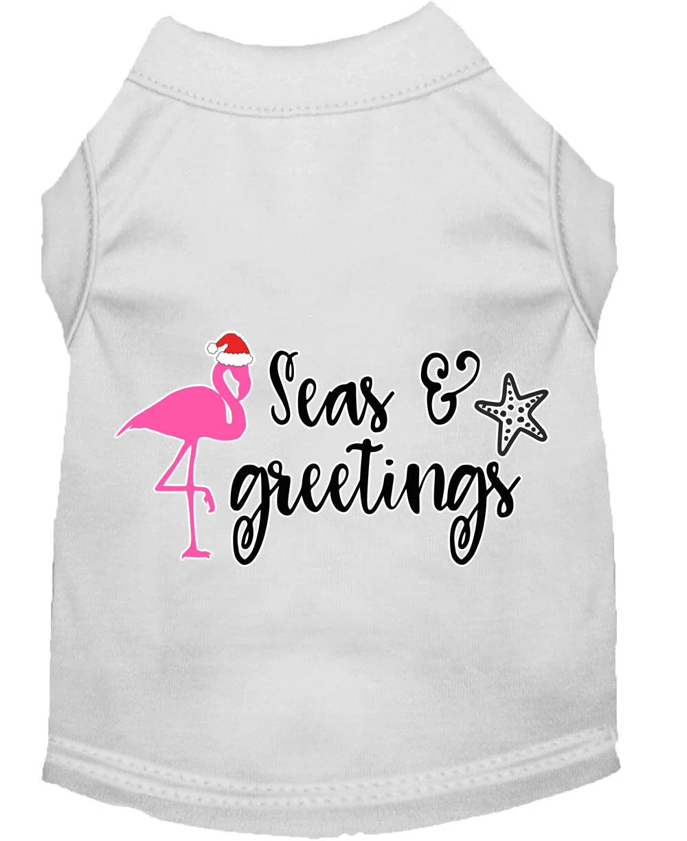 Christmas Pet Dog & Cat Shirt Screen Printed, "Seas and Greetings" - Image 7