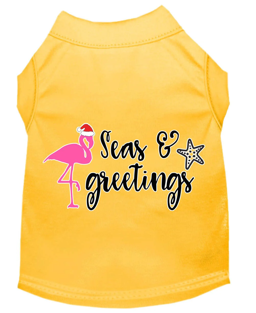 Christmas Pet Dog & Cat Shirt Screen Printed, "Seas and Greetings" - Image 9