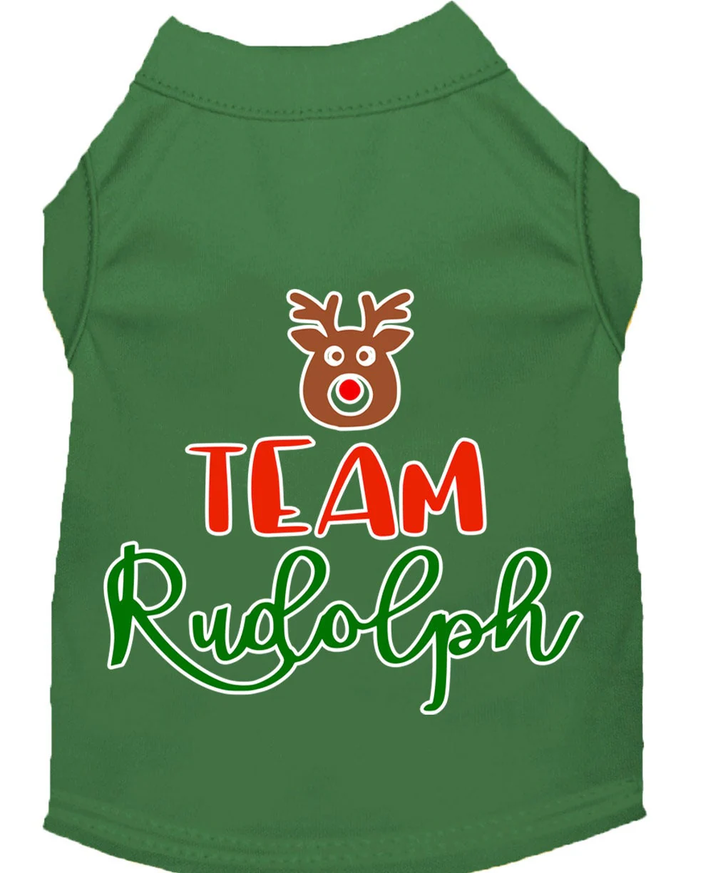 Christmas Pet Dog & Cat Shirt Screen Printed, "Team Rudolph" - Image 4