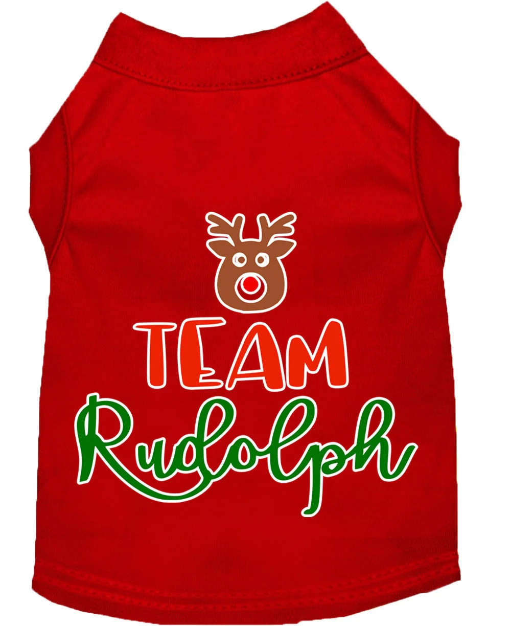 Christmas Pet Dog & Cat Shirt Screen Printed, "Team Rudolph" - Image 6