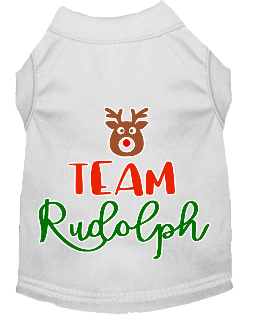 Christmas Pet Dog & Cat Shirt Screen Printed, "Team Rudolph" - Image 7