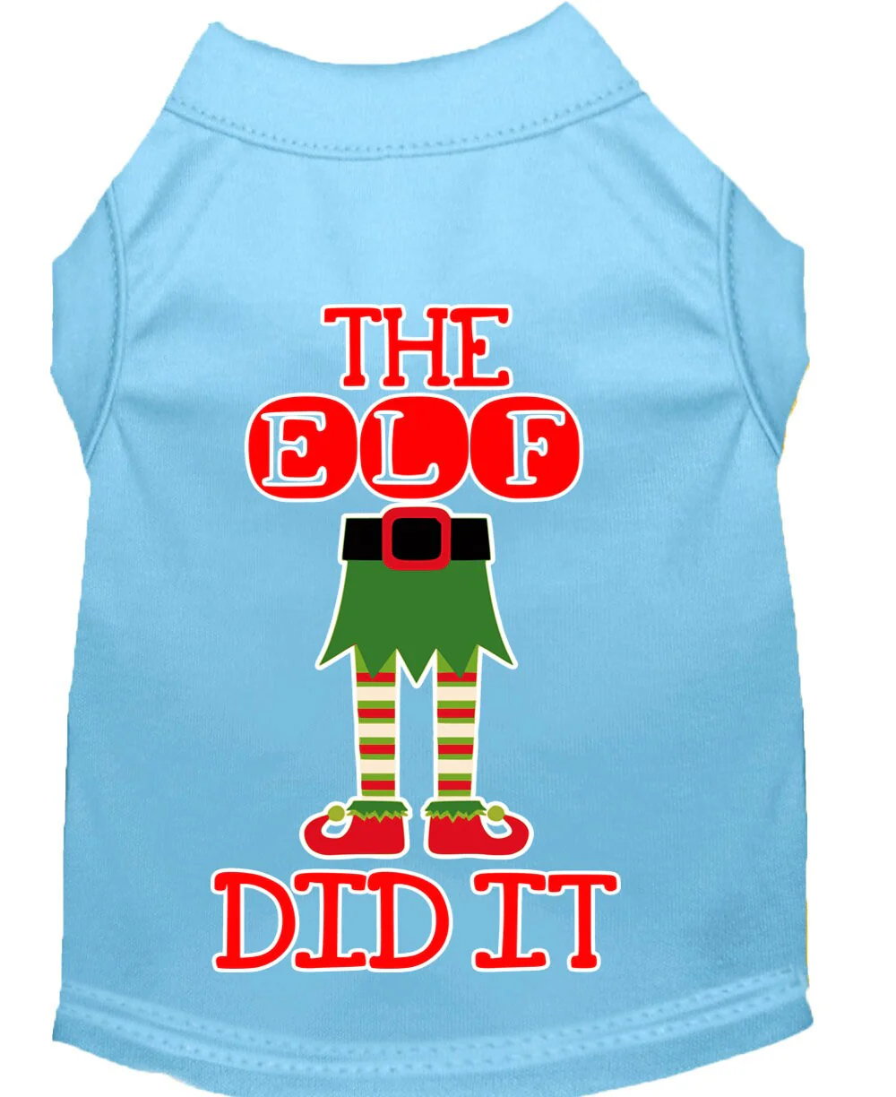 Christmas Pet Dog & Cat Shirt Screen Printed, "The Elf Did It" - Image 3