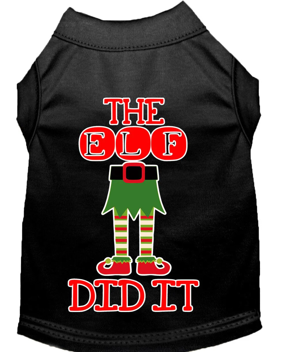 Christmas Pet Dog & Cat Shirt Screen Printed, "The Elf Did It" - Image 4