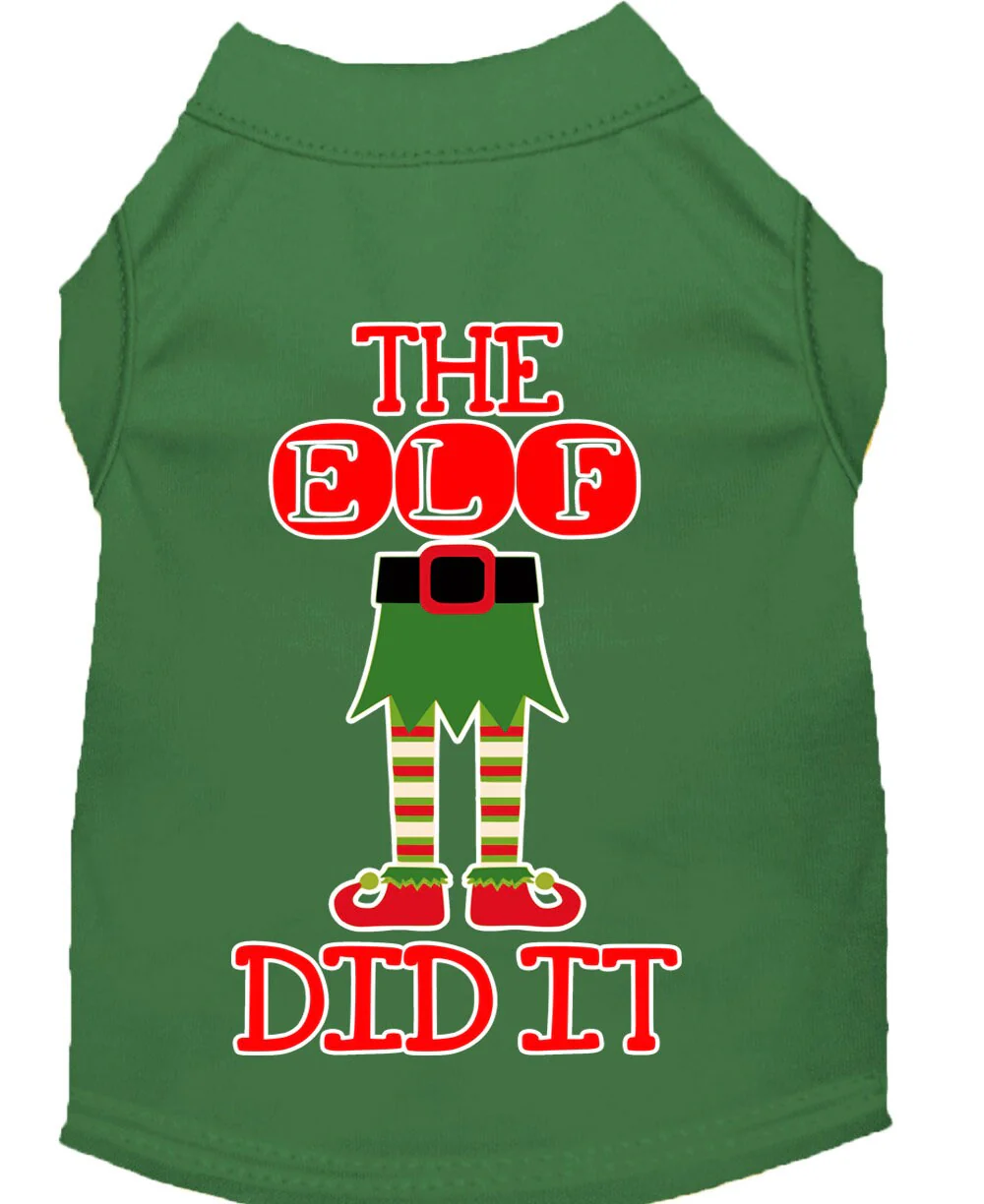 Christmas Pet Dog & Cat Shirt Screen Printed, "The Elf Did It" - Image 5