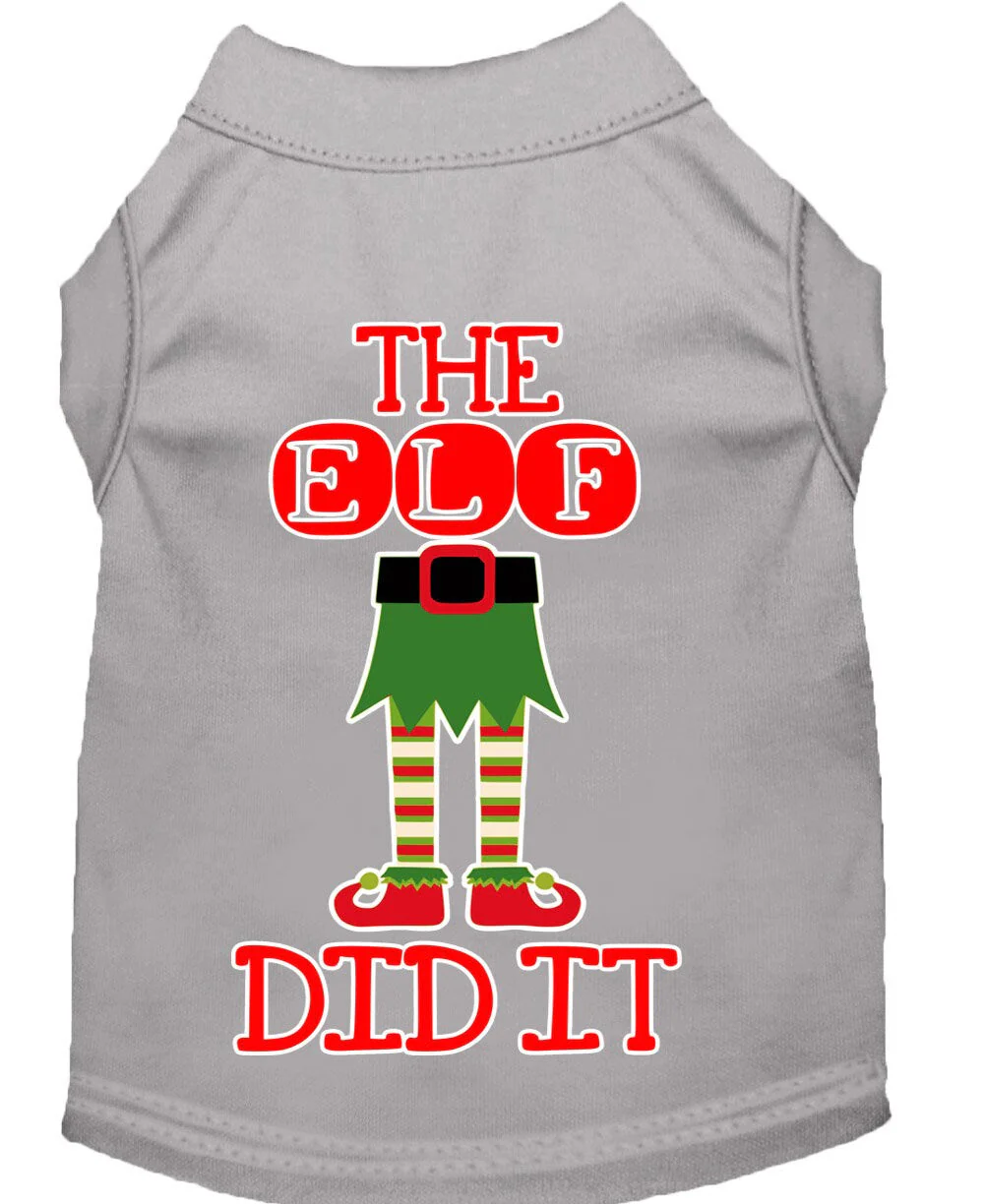 Christmas Pet Dog & Cat Shirt Screen Printed, "The Elf Did It" - Image 6