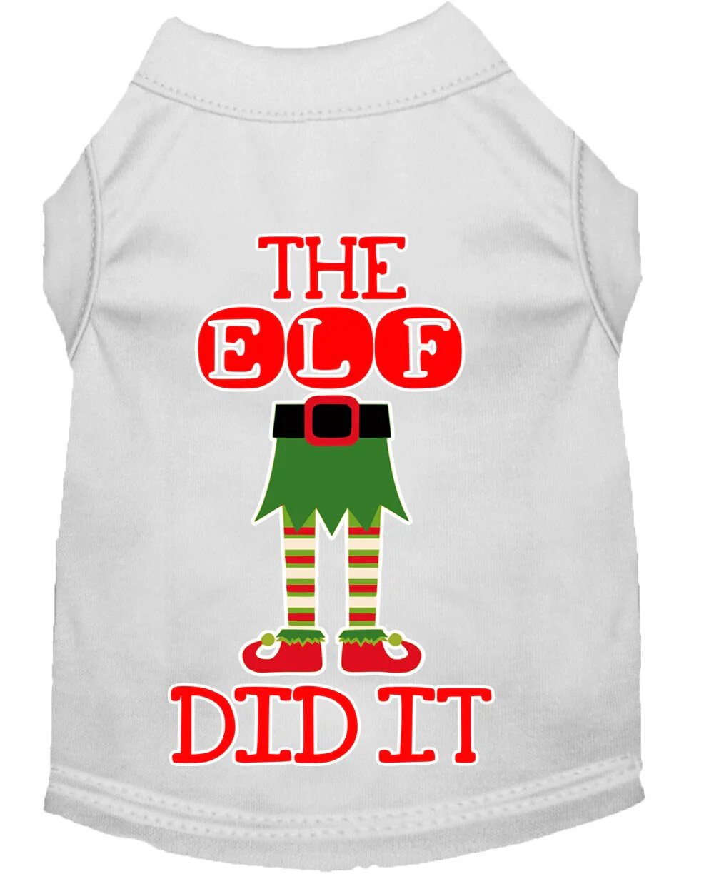 Christmas Pet Dog & Cat Shirt Screen Printed, "The Elf Did It" - Image 7