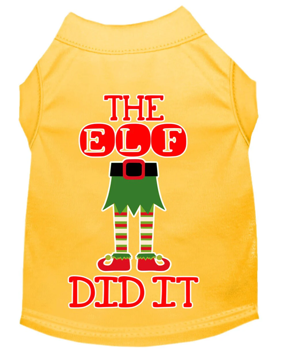 Christmas Pet Dog & Cat Shirt Screen Printed, "The Elf Did It" - Image 8