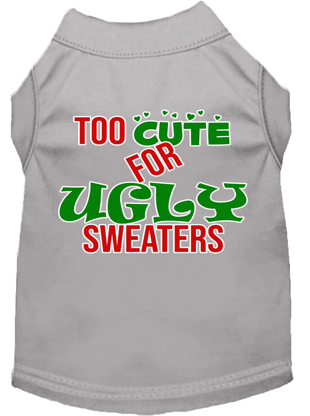 Christmas Pet Dog & Cat Shirt Screen Printed, "Too Cute For Ugly Sweaters" - Image 4