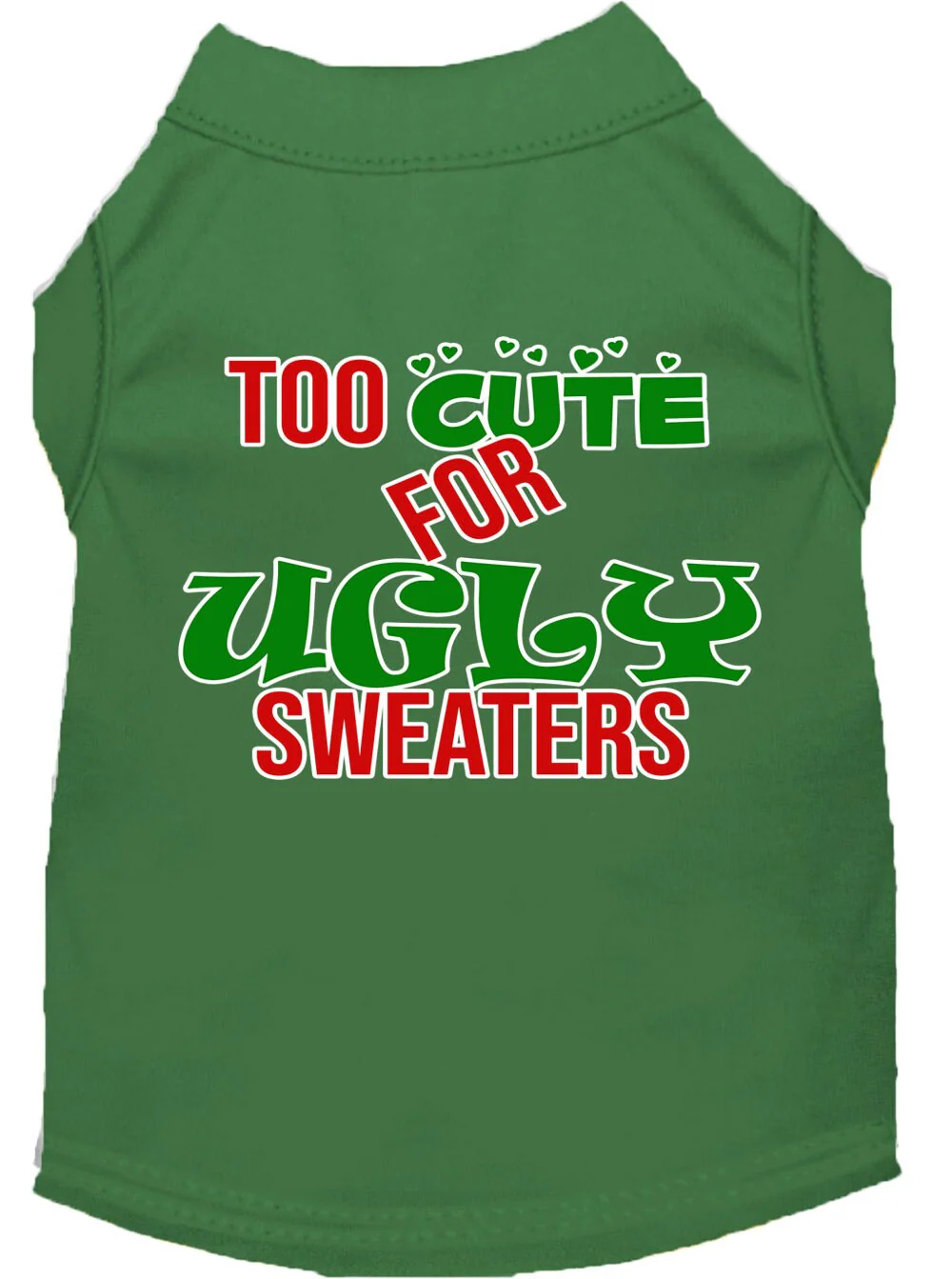 Christmas Pet Dog & Cat Shirt Screen Printed, "Too Cute For Ugly Sweaters" - Image 8