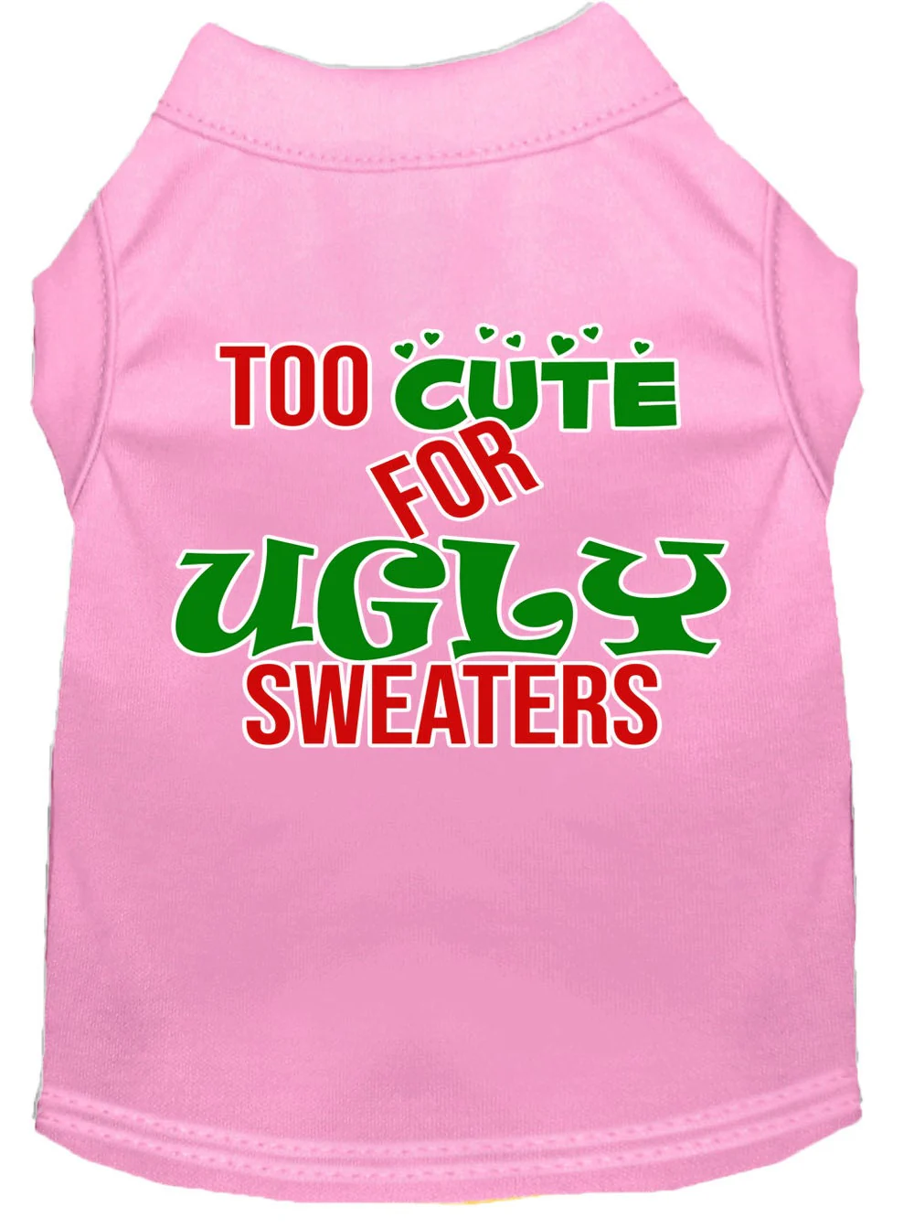 Christmas Pet Dog & Cat Shirt Screen Printed, "Too Cute For Ugly Sweaters" - Image 9