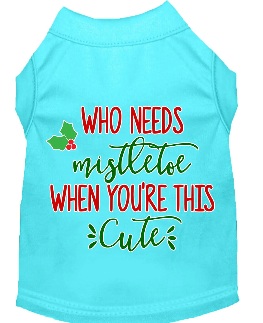 Christmas Pet Dog & Cat Shirt Screen Printed, "Who Needs Mistletoe" - Image 3