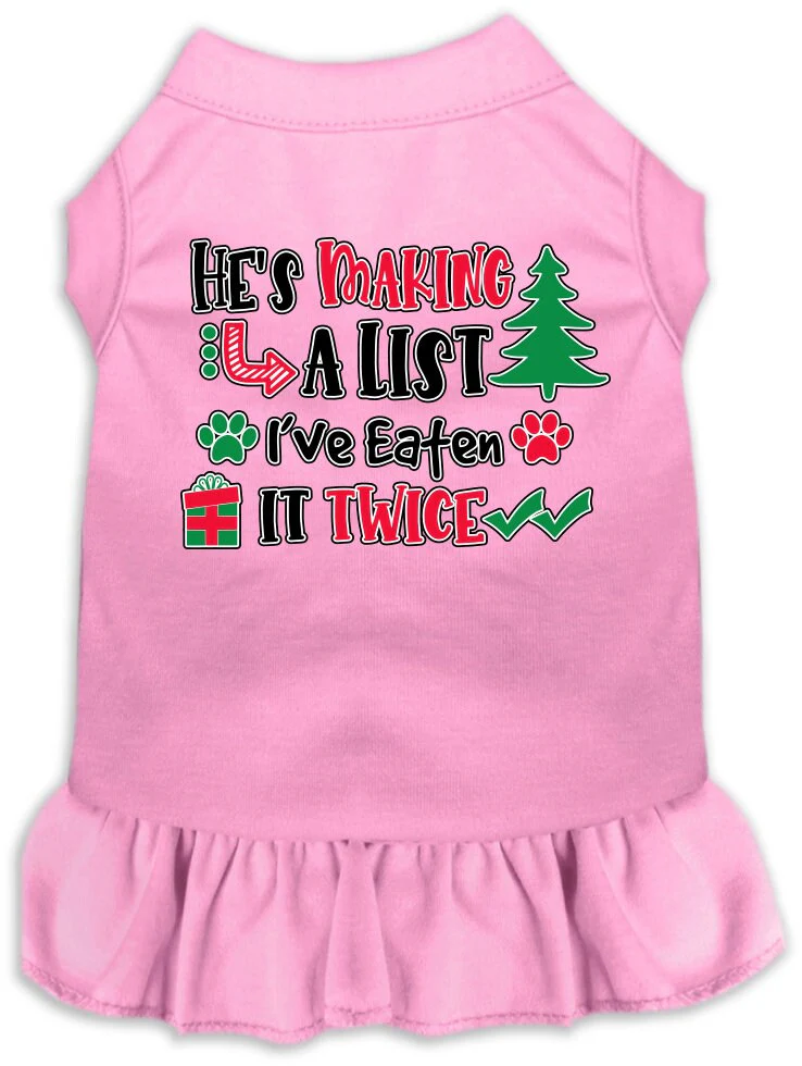 Christmas Pet Dress "He's Making A List, I've Eaten It Twice" - Image 3