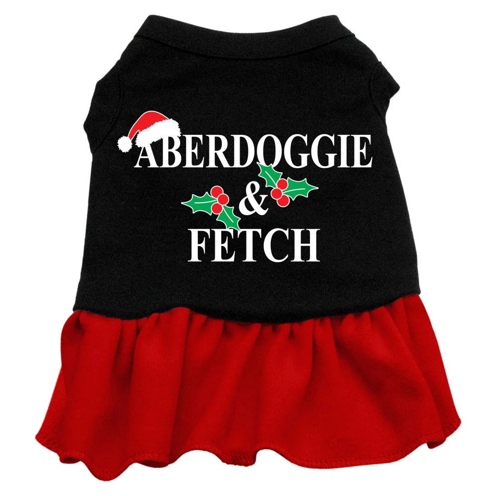 Christmas Pet Dress Screen Printed, "Aberdoggie Christmas" - Image 4