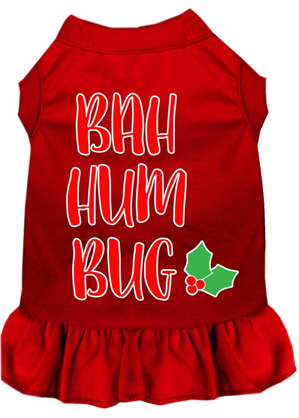 Christmas Pet Dress Screen Printed, "Bah Humbug" - Image 3