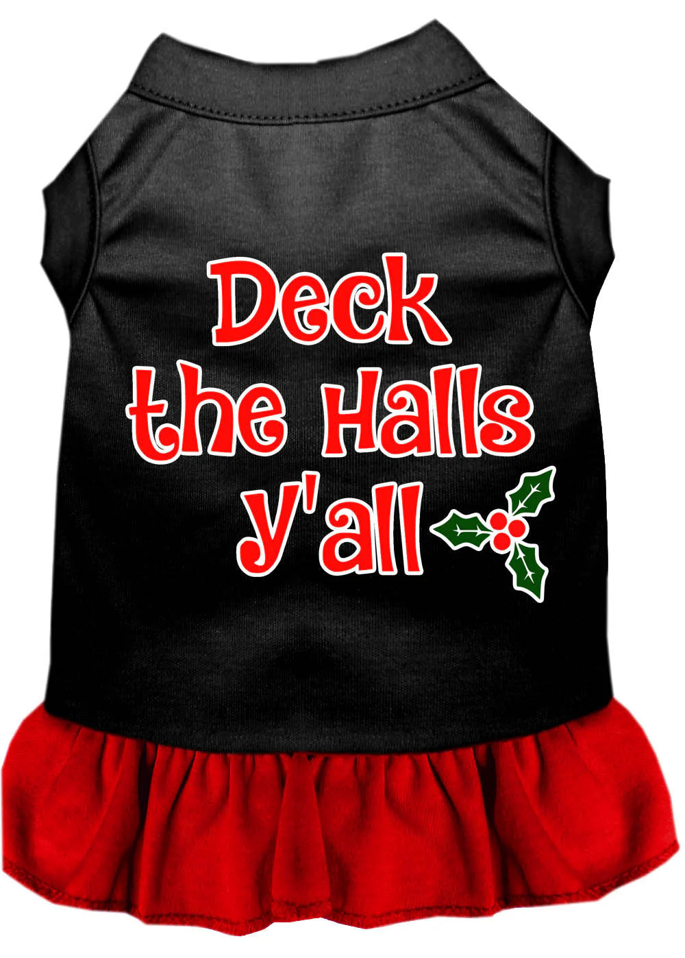 Christmas Pet Dress Screen Printed, "Deck The Halls Y'all" - Image 3