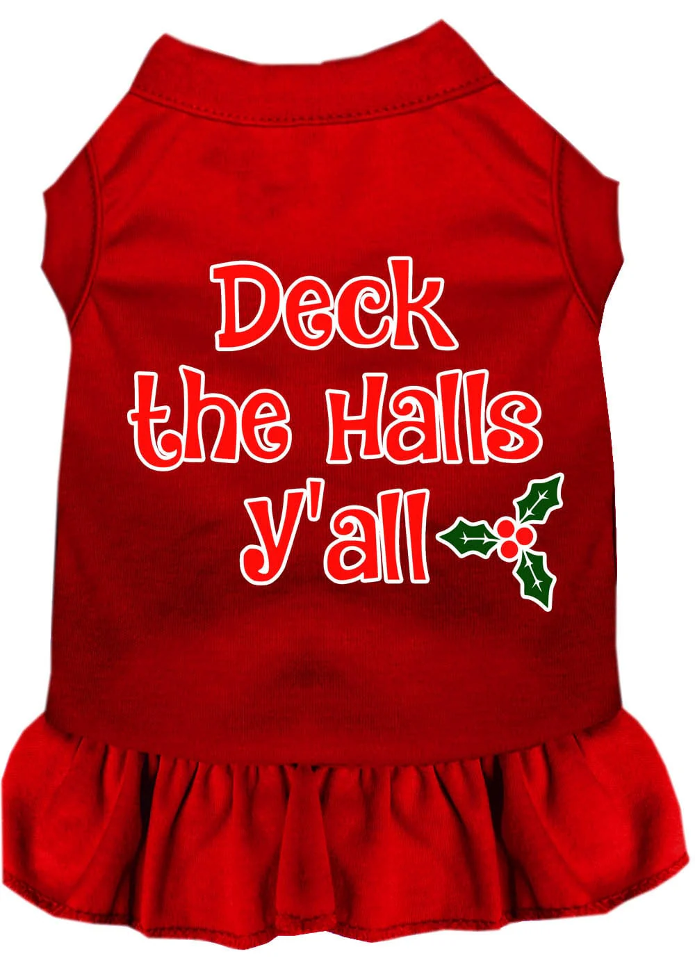 Christmas Pet Dress Screen Printed, "Deck The Halls Y'all" - Image 5