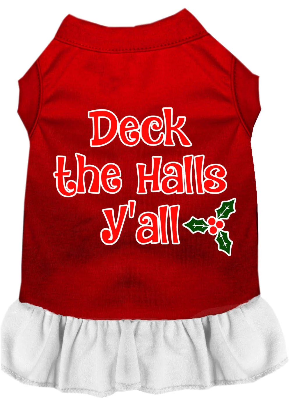 Christmas Pet Dress Screen Printed, "Deck The Halls Y'all" - Image 6