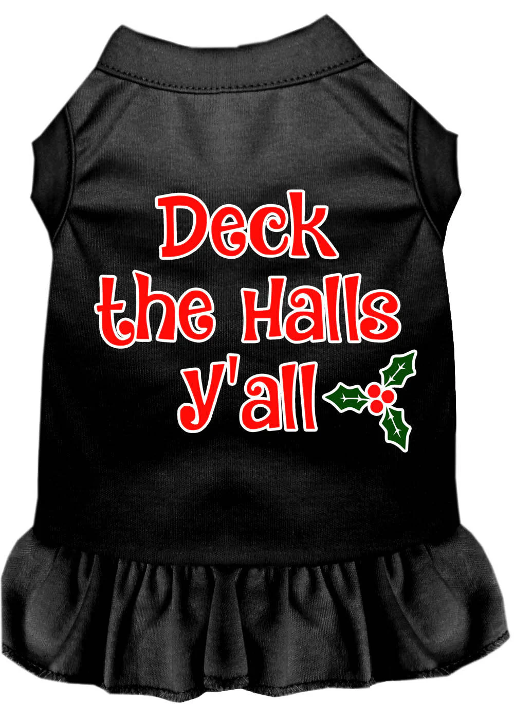 Christmas Pet Dress Screen Printed, "Deck The Halls Y'all" - Image 8