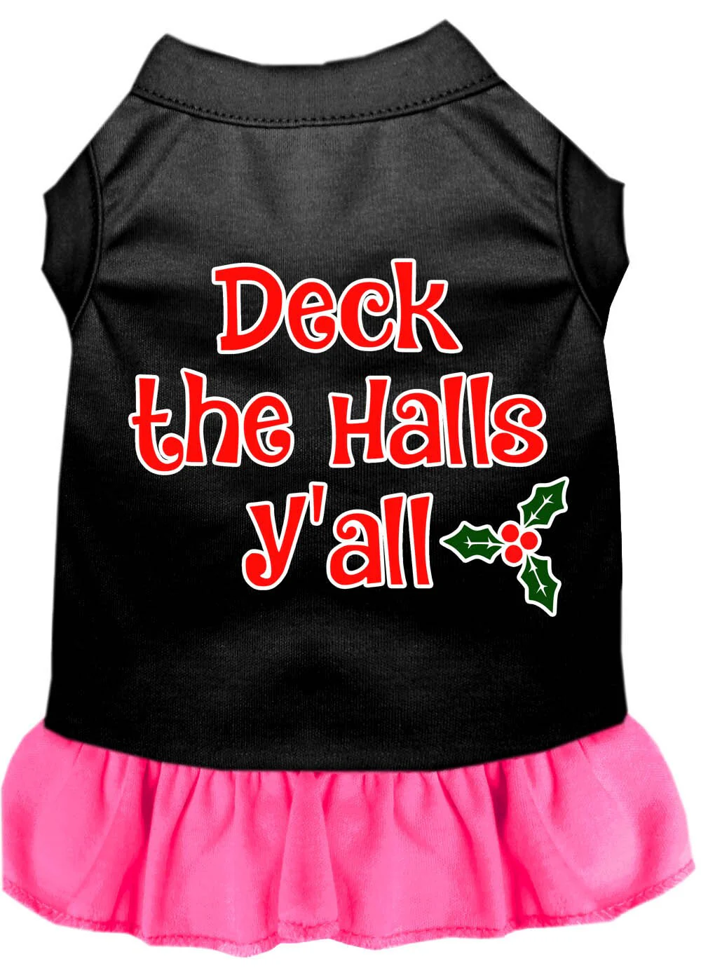 Christmas Pet Dress Screen Printed, "Deck The Halls Y'all" - Image 9