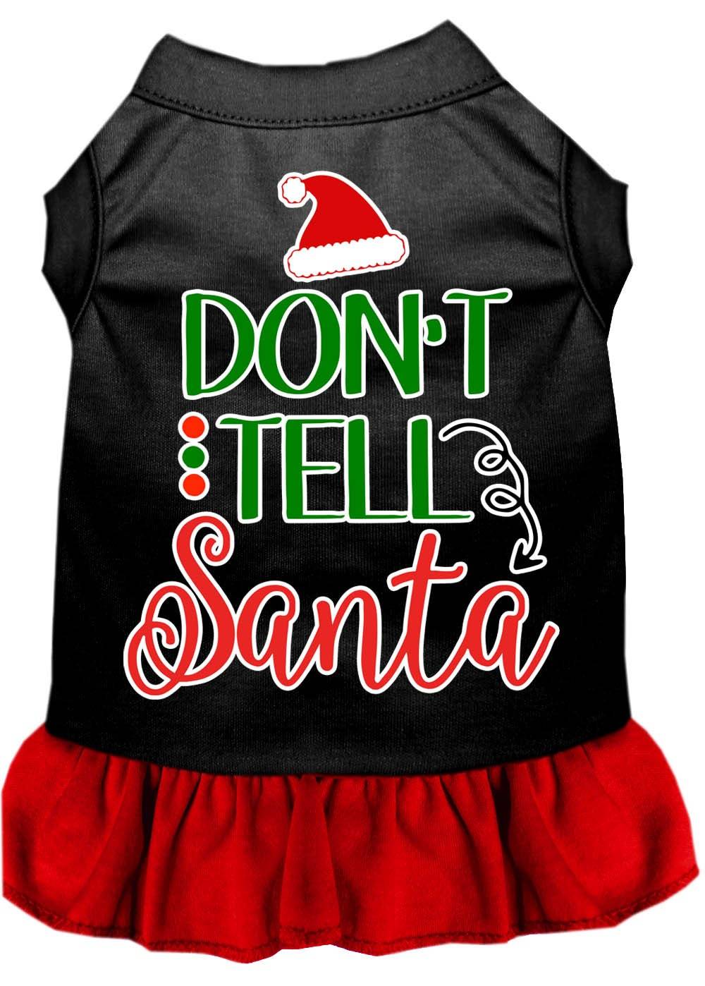 Christmas Pet Dress Screen Printed, "Don't Tell Santa" - Image 10