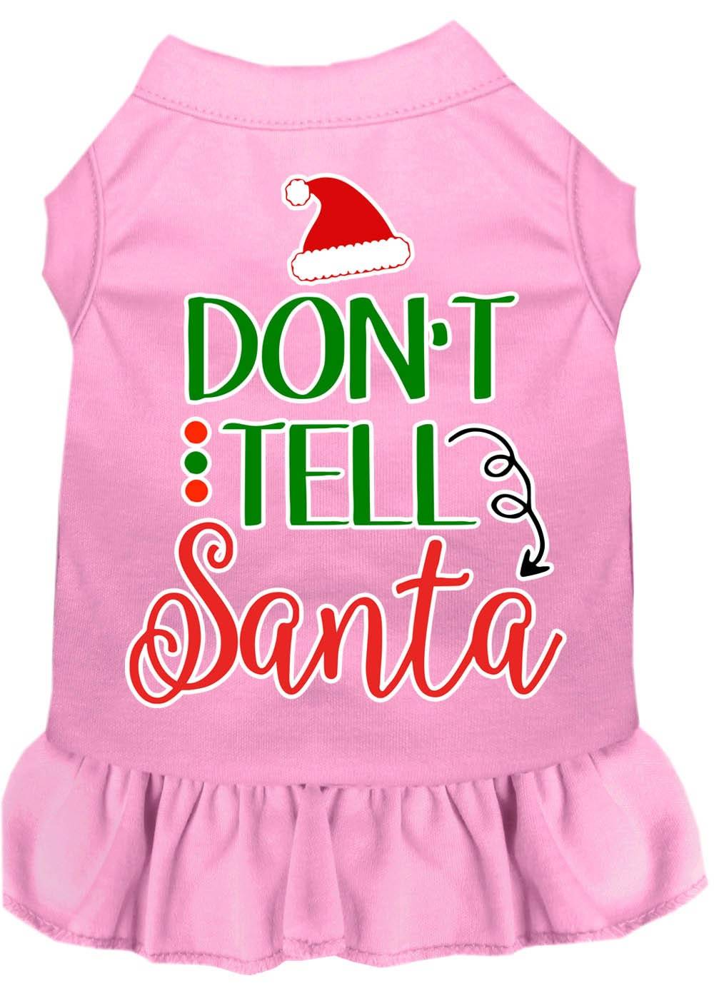 Christmas Pet Dress Screen Printed, "Don't Tell Santa" - Image 3