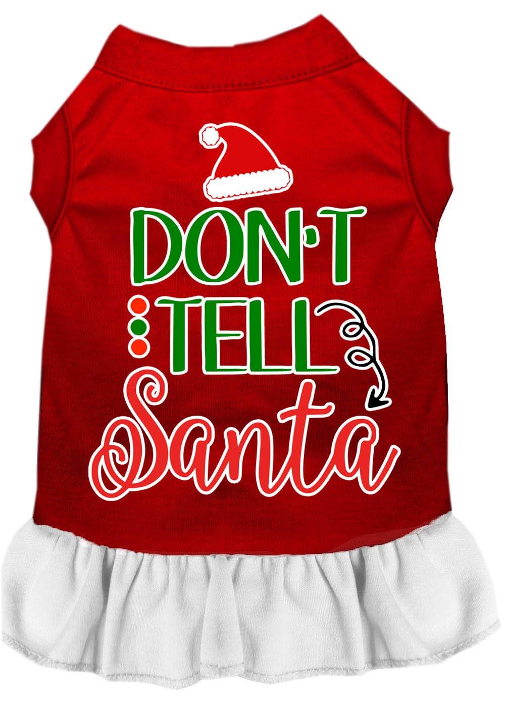 Christmas Pet Dress Screen Printed, "Don't Tell Santa" - Image 5