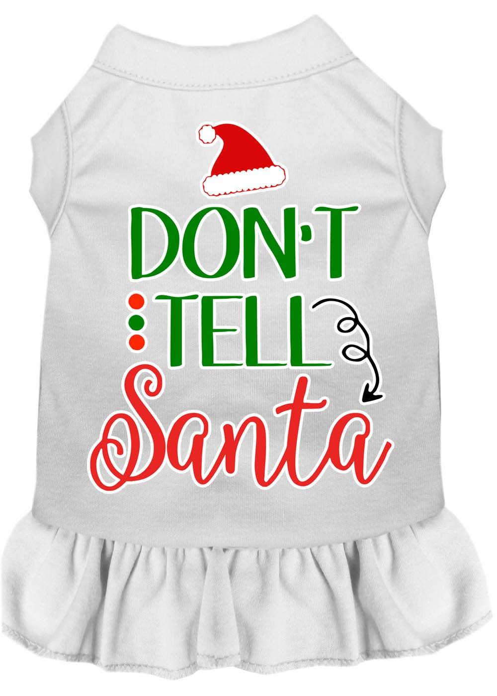 Christmas Pet Dress Screen Printed, "Don't Tell Santa" - Image 6