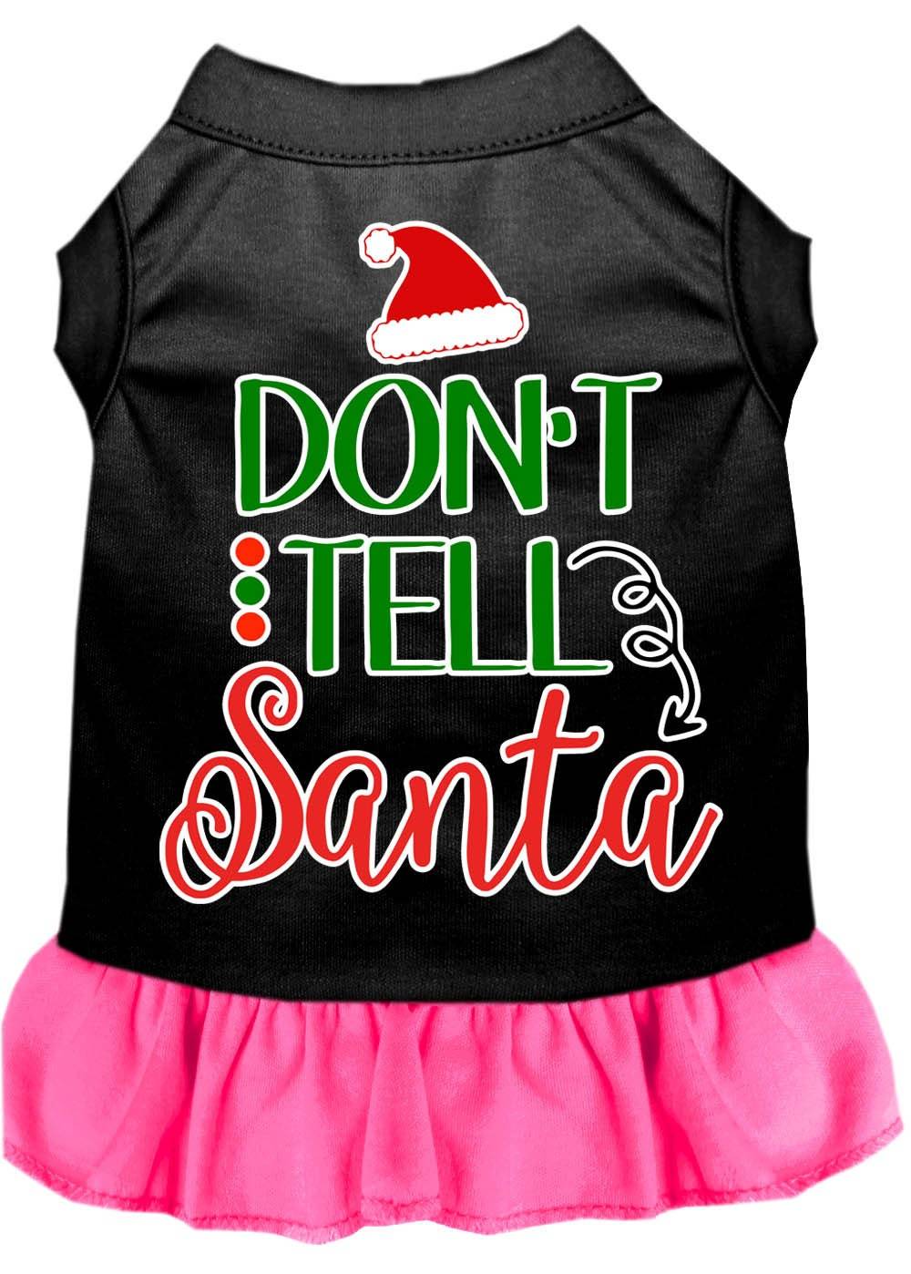 Christmas Pet Dress Screen Printed, "Don't Tell Santa" - Image 8