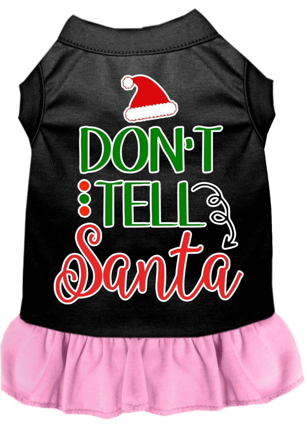 Christmas Pet Dress Screen Printed, "Don't Tell Santa" - Image 9