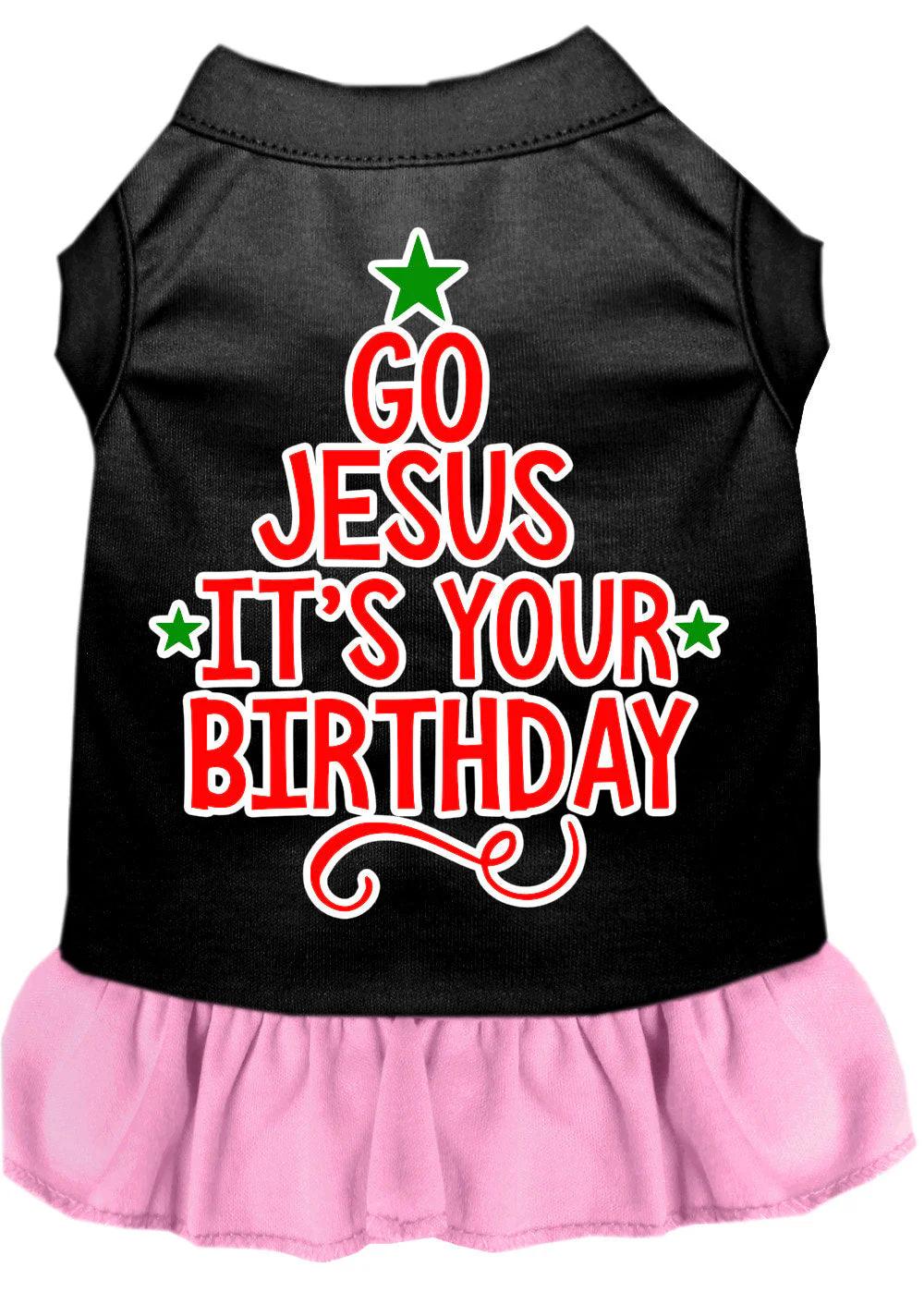 Christmas Pet Dress Screen Printed, "Go Jesus, It's Your Birthday" - Image 10