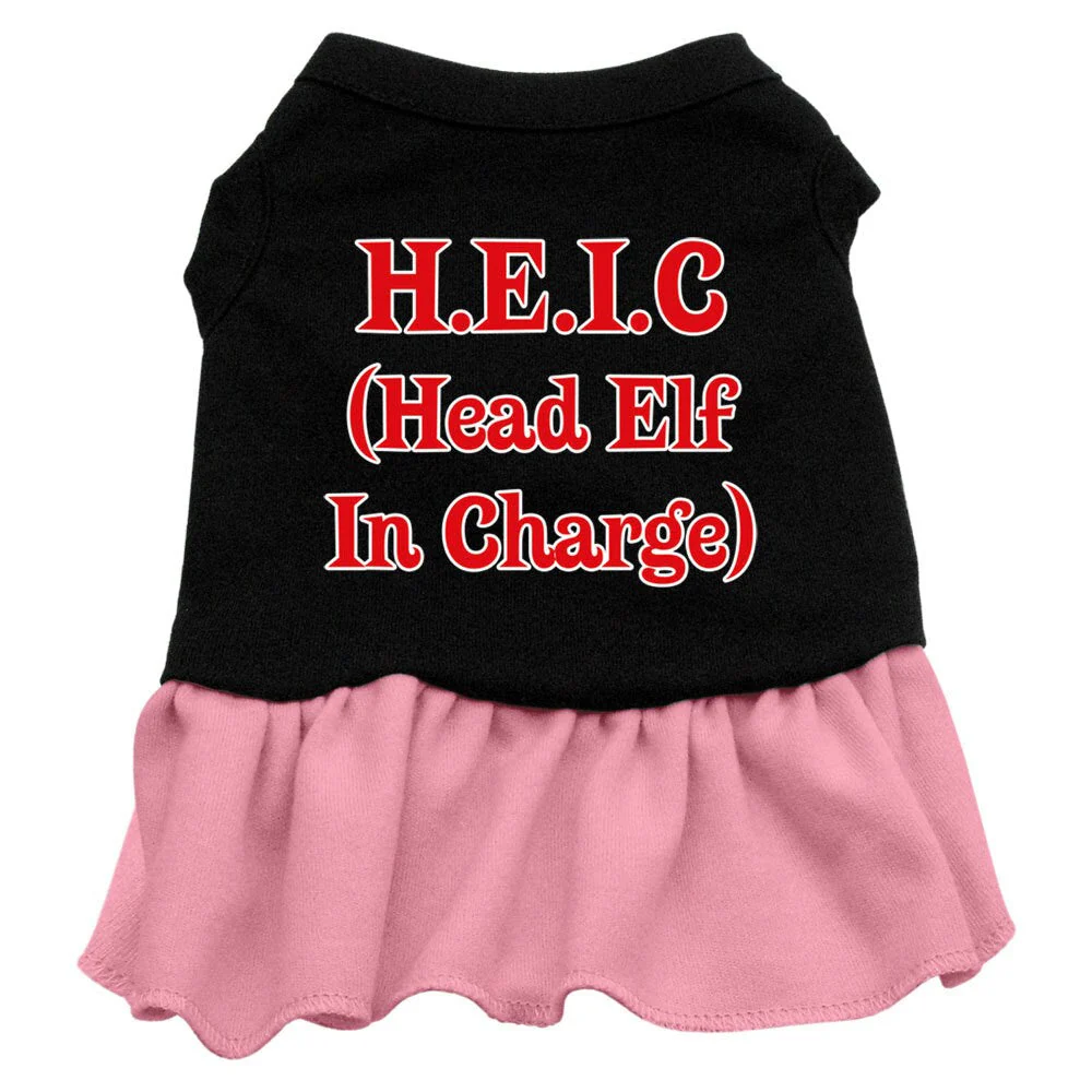 Christmas Pet Dress Screen Printed, "Head Elf In Charge" - Image 3