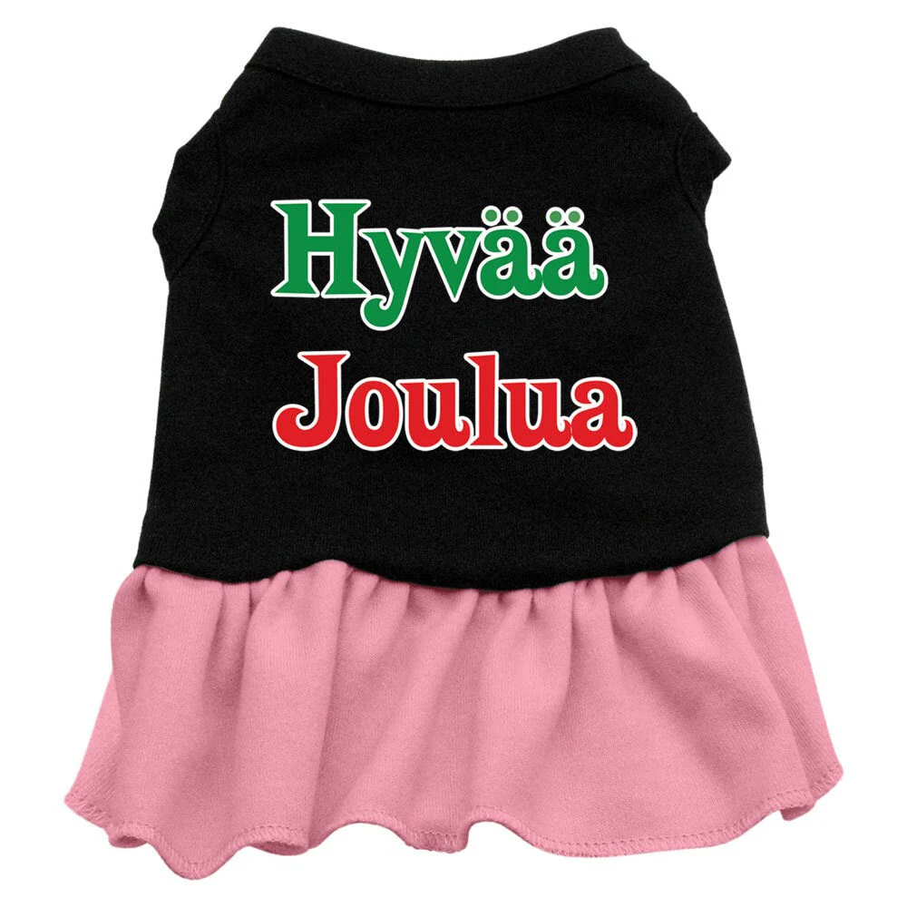 Christmas Pet Dress Screen Printed, "Hyvaa Joulua" - Image 4