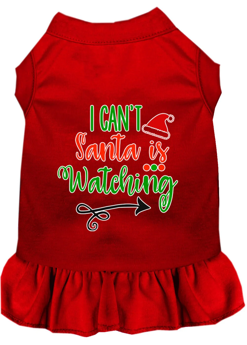 Christmas Pet Dress Screen Printed, "I Can't, Santa Is Watching" - Image 10