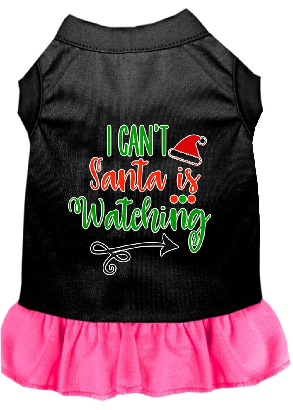 Christmas Pet Dress Screen Printed, "I Can't, Santa Is Watching" - Image 9