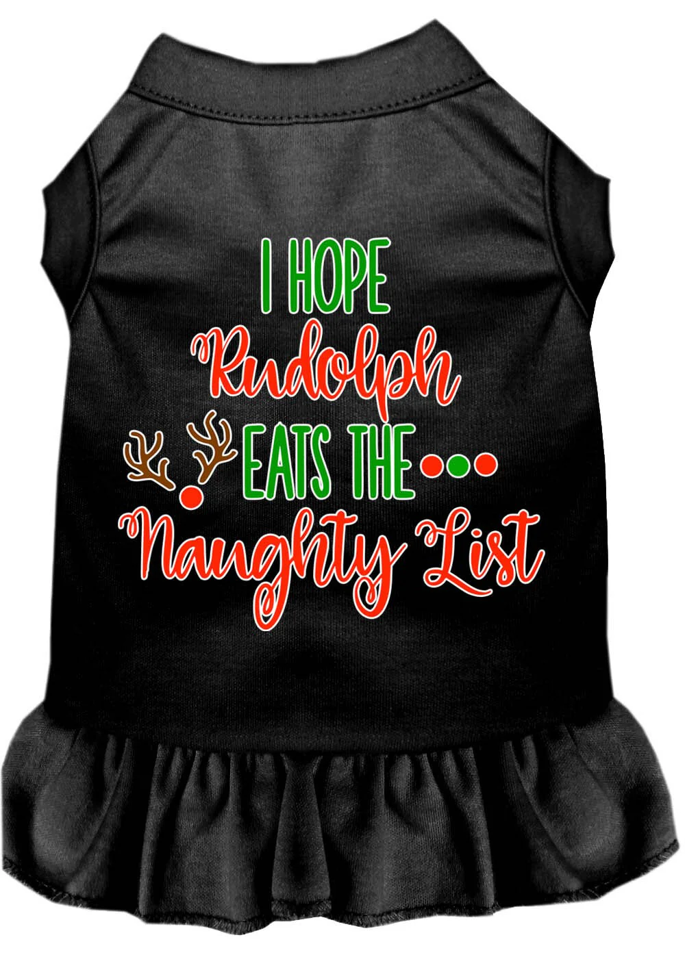 Christmas Pet Dress Screen Printed, "I Hope Rudolph Eats The Naughty List" - Image 10