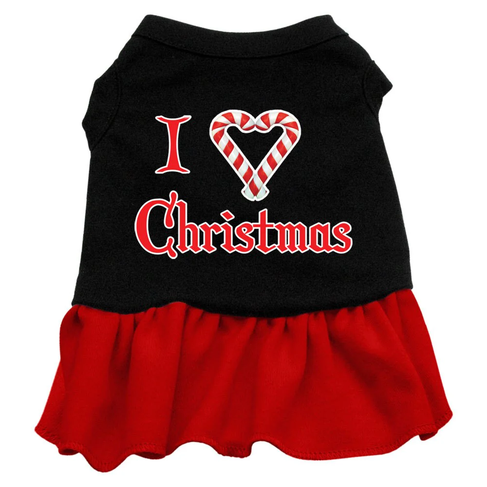 Christmas Pet Dress Screen Printed, "I Love Christmas" - Image 3