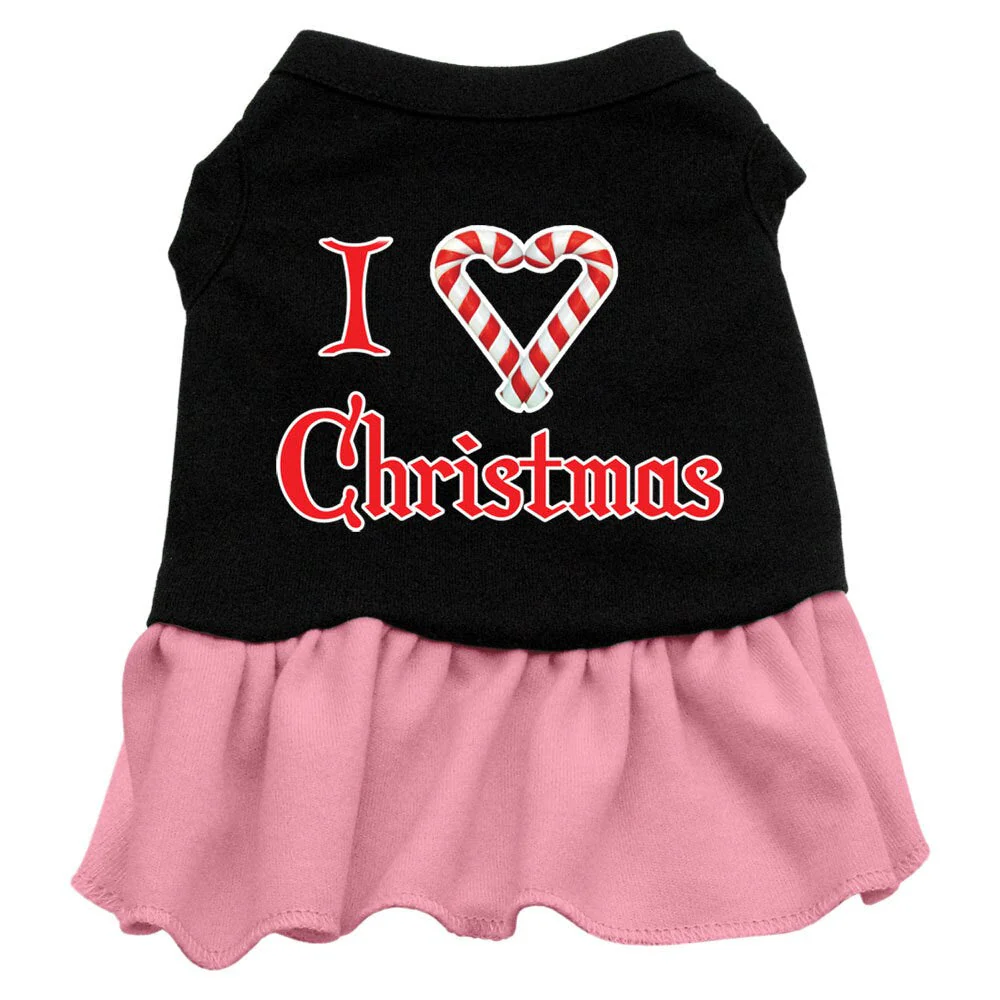 Christmas Pet Dress Screen Printed, "I Love Christmas" - Image 4