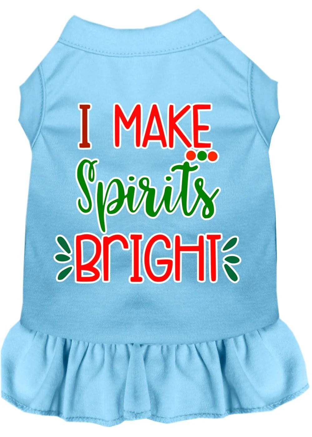 Christmas Pet Dress Screen Printed, "I Make Spirits Bright" - Image 10