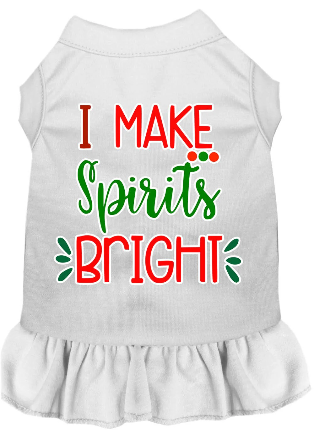 Christmas Pet Dress Screen Printed, "I Make Spirits Bright" - Image 6